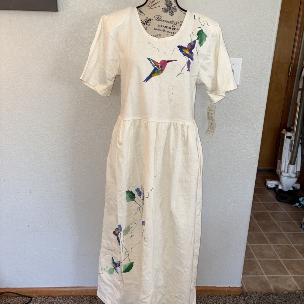 NEW Vintage 90's Made In USA Maxi Dress Lagenlook Art To Wear Size‎ S/M
